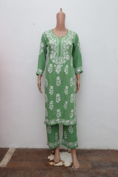 FLORAL GREEN LUCKNOWI