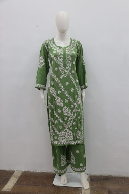 GREEN LUCKNOWI FOR WOMEN