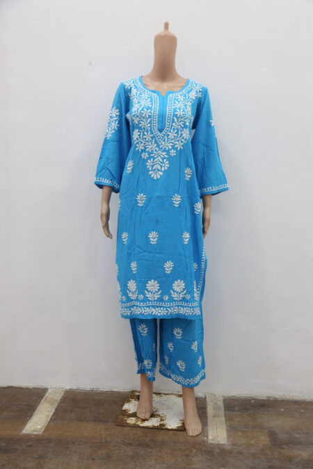 ROYAL BLUE LUCKNOWI SET FOR WOMEN