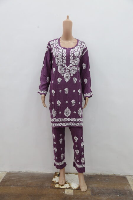 Burgundy Womens Lucknowi